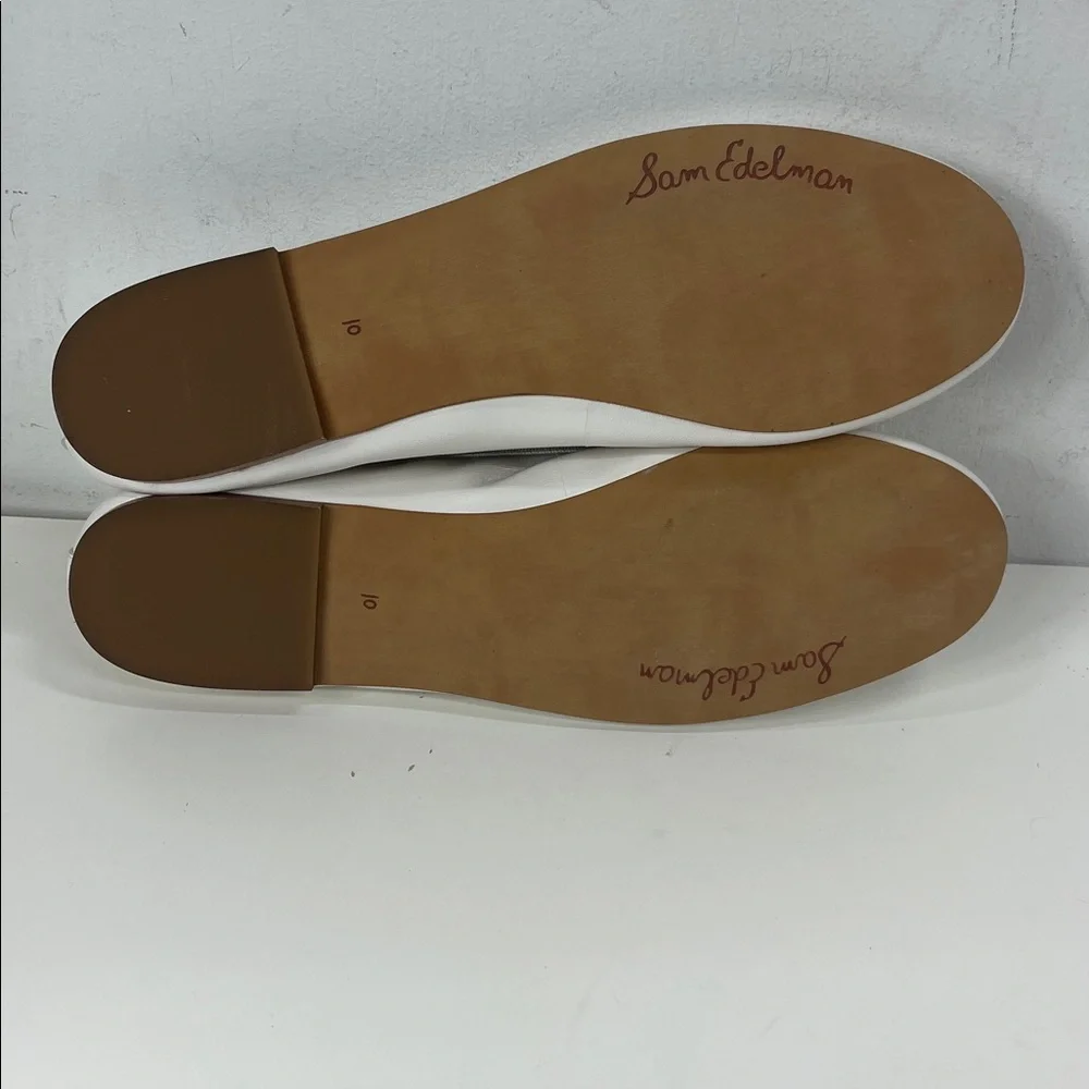 New Sam Edelman Womens Felicia Luxe White Leather Slip-On Ballet Flats Size 10 - Picture 6 of 6